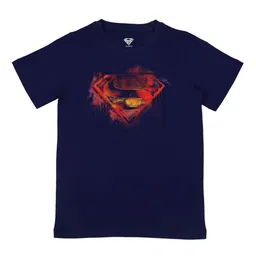 DC by Wear Your Mind Boys Navy Blue Superman Printed Cotton T-shirt-picture-45