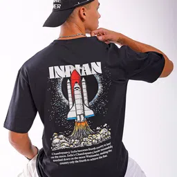 The Indian Garage Co Men Graphic Printed Drop Shoulder Sleeves Oversized T-shirt-picture-34