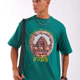The Indian Garage Co Men Typography Printed Oversized T-shirt-picture-17