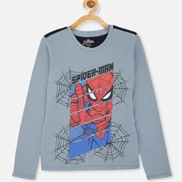 Kids Ville Boys Grey Spider-Man Printed Pure Cotton T-shirt-picture-54