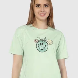 Juliet Women Graphic Printed Round Neck Cotton Relaxed Fit T-shirt-image-61