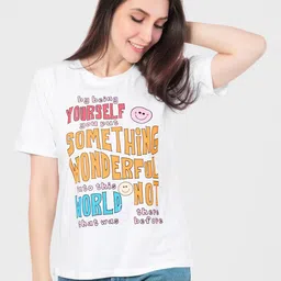 Juliet Women Typography Printed Round Neck Cotton T-shirt-picture-23