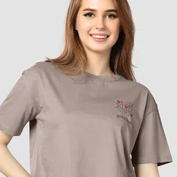 Juliet Women Graphic Printed Round Neck Cotton Boxy T-shirt-picture-33