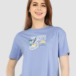 Juliet Women Typography Printed Round Neck Cotton Relaxed Fit T-shirt-image-57