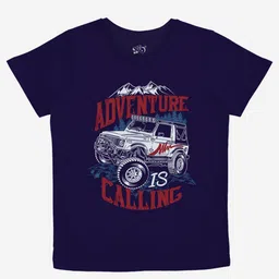 x2o Boys Navy Blue Printed Cotton T-shirt-image-27