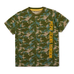 Pepe Jeans Boys Green Camouflage Printed T-shirt-picture-35