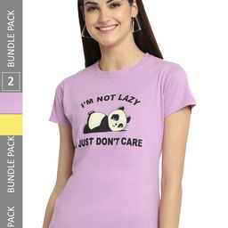 Fabflee Pack Of 2 Typography Printed Cotton T-shirt-picture-5