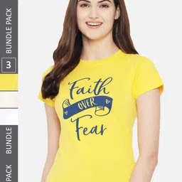 Fabflee Pack Of 3 Typography Printed Cotton T-shirts-picture-18