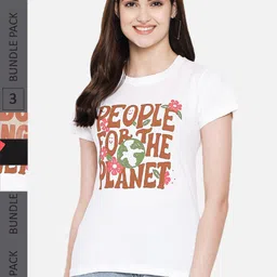 Fabflee Pack of 3 Typography Printed Cotton T-shirt-picture-29