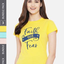 Fabflee Pack Of 3 Typography Printed Cotton T-Shirt-picture-5