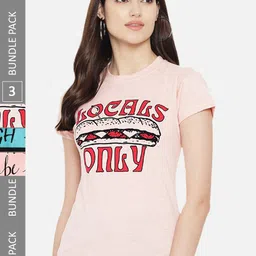 Fabflee Pack Of 3 Typography Printed Cotton T-shirt-picture-32