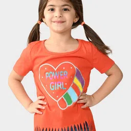 BONKIDS Girls Graphic Printed Round Neck Cotton Regular T-shirt-picture-48