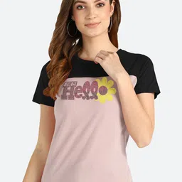 Shashvi Women Purple Typography Printed T-shirt-image-19