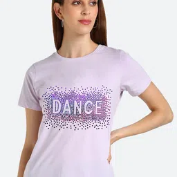 shashvi Women Purple Typography Printed T-shirt-image-34