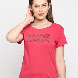 Being Human Typography Printed Casual Cotton T-shirt-image-41