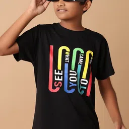 V-Mart Boys Typography Printed Round Neck Cotton T-shirt-picture-32