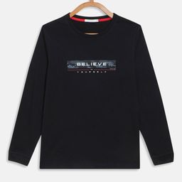 Octave Boys Navy Blue Typography Printed T-shirt-picture-49