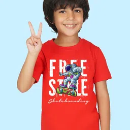 NUSYL Boys Typography Printed Cotton T-shirt image 1