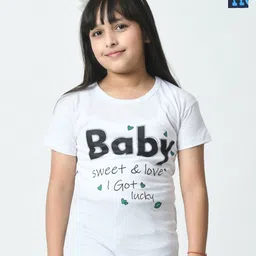 BAESD Girls Typography 2 Printed Raw Edge T-shirt-picture-38