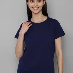 Allen Solly Woman Women Navy Blue Raw Edge T-shirt-picture-35