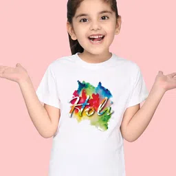 NUSYL Girls Typography Printed Cotton T-shirt-picture-26