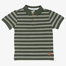 Bodycare Boys Striped Polo Collar Applique T-shirt image 1