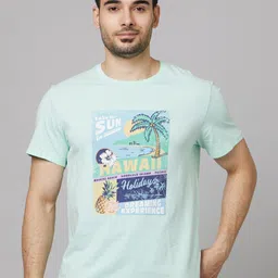 Celio Round Neck Printed Cotton T-shirt-picture-56