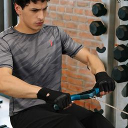 Campus Sutra Men Charcoal Dri-FIT Pockets Running T-shirt-picture-26