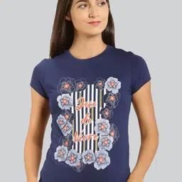 LYRA Women Floral Printed Cotton T-shirt-image-76