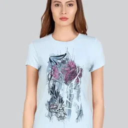 LYRA Women Graphic Printed Cotton T-shirt-image-99