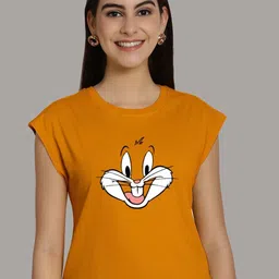 Friskers Women Printed Round Neck Cotton T-shirt-image-11