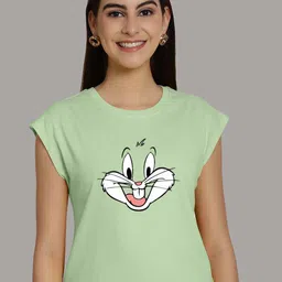Friskers Women Printed Round Neck Cotton T-shirt-picture-18