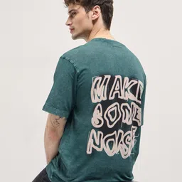THE BEAR HOUSE Men Typography Printed Round Neck Cotton Oversized T-shirt-picture-58