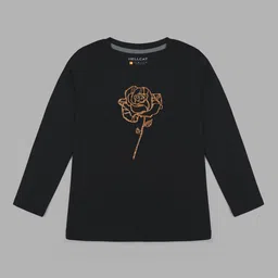 HELLCAT Girls Floral Printed Cotton T-shirt-image-60