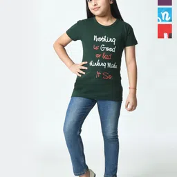 BAESD Girls Typography 4 Printed Slim Fit T-shirt-picture-37