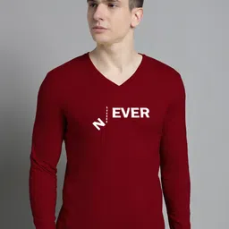 FBAR Typography Printed Cotton Slim Fit T-shirt-image-67