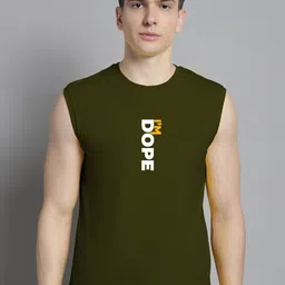 Friskers Typography Printed Sleeveless Slim Fit Pure Cotton T-shirt-picture-35