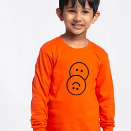 Friskers Boys Orange Typography Applique Slim Fit T-shirt-picture-25