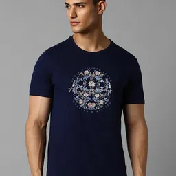 Louis Philippe Jeans Floral Printed Crew Neck Cotton Slim Fit T-shirt-picture-47