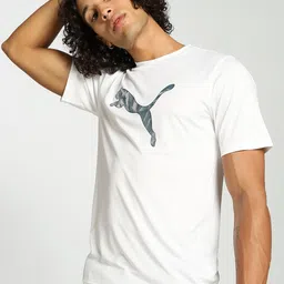 Puma Performance Cat Brand Logo Printed Slim-Fit T-Shirt image 1