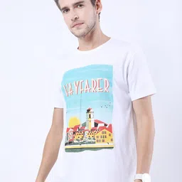 KETCH Men White & Blue Printed Slim Fit T-shirt-picture-17