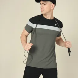 Technosport Colourblocked Moisture Wicking Slim Fit Training T-shirt-picture-16
