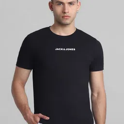 Jack & Jones Pure Cotton Brand Logo Printed Slim Fit T-shirt-picture-19