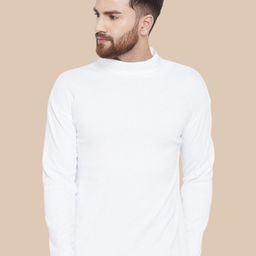 Hypernation Men Solid High Neck Cotton Slim Fit T-shirt-picture-42