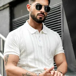 Maniac Men Printed V-Neck Pockets Slim Fit T-shirt-picture-49