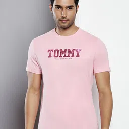 Tommy Hilfiger Typography Printed Round Neck Short Sleeves T-shirt-picture-21