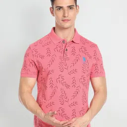 U.S. Polo Assn. Denim Co. Pure Cotton Slim Fit Floral Print Polo Collar T-shirt-picture-20