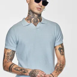 Snitch Men Self Design Polo Collar Cotton T-shirt-picture-45