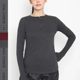 appulse Pack Of 2 Long Extended Sleeve Slim Fit T-shirt-picture-30