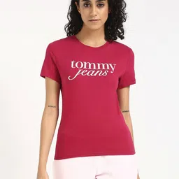 Tommy Hilfiger Women Typography Slim Fit T-shirt-image-11